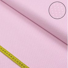 Tecido Estampado para Patchwork - Essentials Poá Branco Fundo Rosa Bebê (0,50x1,50)