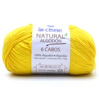 Fio Cisne Natural Algodón 6 Cabos 100g - 100% Algodão 00270 - amarelo vibrante