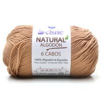 Fio Cisne Natural Algodón 6 Cabos 100g - 100% Algodão 00373 - bege