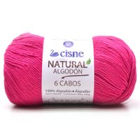 Fio Cisne Natural Algodón 6 Cabos 100g - 100% Algodão 00063 - rosa escuro