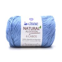 Fio Cisne Natural Algodón 6 Cabos 100g - 100% Algodão 00144 - azul bebê