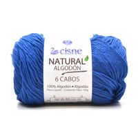 Fio Cisne Natural Algodón 6 Cabos 100g - 100% Algodão 00142 - azul