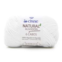 Fio Cisne Natural Algodón 6 Cabos 100g - 100% Algodão Branco