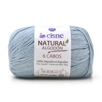 Fio Cisne Natural Algodón 6 Cabos 100g - 100% Algodão 00015 - azul claro