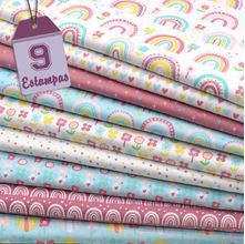 Kit de Tecido Over the Rainbow Rose (0,50X1,50) 9 Estampas