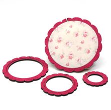 Kit 4 Bastidores Moldura em MDF Decorado - Floral Rosa Escuro