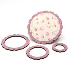 Kit 4 Bastidores Moldura em MDF Decorado - Floral Rose