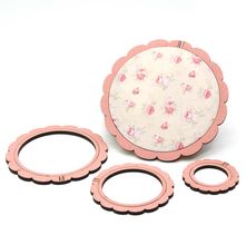 Kit 4 Bastidores Moldura em MDF Decorado - Floral Salmão