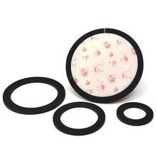 Kit 4 Bastidores Moldura em MDF Decorado - Redondo Preto