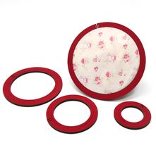 Kit 4 Bastidores Moldura em MDF Decorado - Redondo Vermelho