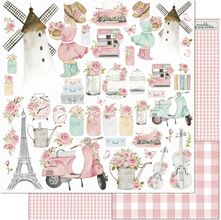 Folha para Scrapbook Dupla Face - Mon Monde Rose - SD-1179