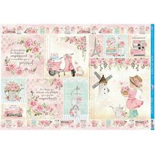 Papel Decoupage Litoarte PD-1045 Mon Monde Rose - 50 x 34,3cm