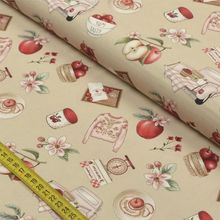 Tecido Estampado para Patchwork - Red Blossom by Anita Catita: Nude Apple Recipes (0,50x1,40)