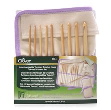 Kit de Agulhas Intercambiáveis para Crochê Tunisiano Bambu Takumi Clover