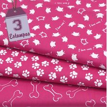 Kit de Tecido Gatos: Pink (30x70) 3 Estampas