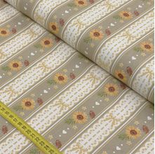 Tecido Estampado para Patchwork - Coleção Girassóis: Girassóis Rendados Castanho (0,50x1,40)