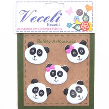 Botão Feito a Mão Veceli - Panda