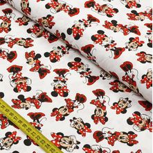 Tecido Estampado para Patchwork - Coleção Disney Minnie Poses Fundo Branco (0,50x1,50)