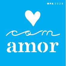 Stencil Opa 10 x 10 cm - Frase Com Amor - 3028