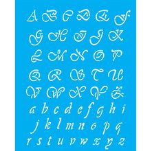 Stencil Opa 20 x 25 cm - Alfabeto Manuscrito - 1087