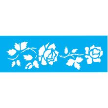 Stencil Opa 10 x 30 cm - Flores Rosas II - 1036