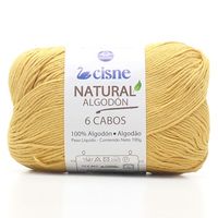 Fio Cisne Natural Algodón 6 Cabos 100g - 100% Algodão 00891 - ocre