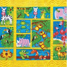 Tecido Estampado para Patchwork - Zoológico Painel (0,60x1,10)