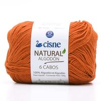 Fio Cisne Natural Algodón 6 Cabos 100g - 100% Algodão 00008 - laranja