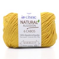 Fio Cisne Natural Algodón 6 Cabos 100g - 100% Algodão 00298 - ouro