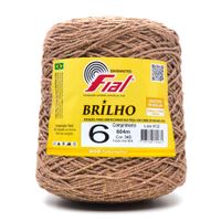 Barbante Fial Colorido com Brilho nº 6 - 604 Metros  34d chocolate/ouro