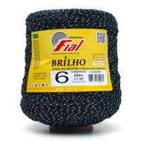 Barbante Fial Colorido com Brilho nº 6 - 604 Metros  99p preto/prata