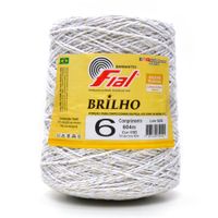 Barbante Fial Colorido com Brilho nº 6 - 604 Metros  03d branco/ouro