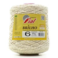 Barbante Fial Colorido com Brilho nº 6 - 604 Metros  98d - natural/ouro