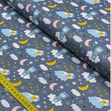 Tecido Estampado para Patchwork - Sweet Dreams: Ursinhos Dormindo a Noite (0,50x1,40)