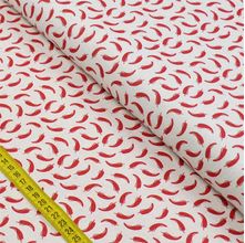 Tecido Estampado para Patchwork - Essentials Pimenta Vermelha Fundo Branco (0,50x1,50)