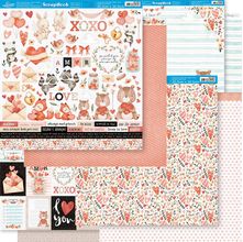 Kit Folha de Scrapbook - Amor Aquarela - 4 Unidades - Litoarte