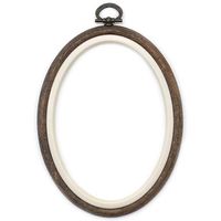 Bastidor Flexível para Bordado Oval Marrom - Nurge   19cm