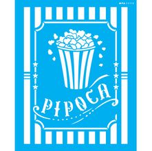 Stencil Opa 20 x 25 cm - Culinária Pipoca - 3098