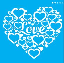 Stencil Opa 14 x 14 cm - Coração Love - 3084