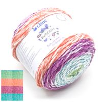 Fio Cisne Emoción 100g 617 mescla laranja/verde/roxo