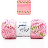 Fio Cisne Ame 100g 72400 floral rosa claro e verde