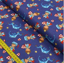 Tecido Estampado para Patchwork - Estilotex Luxo: Príncipe Azul Marinho Cor 01 (0,50x1,50)