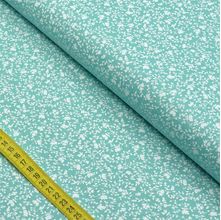 Tecido Estampado para Patchwork - Essentials Floral Branco Fundo Tiffany (0,50x1,50)