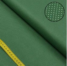 Tecido Estampado para Patchwork - Essentials Micro Poá Branco Fundo Verde (0,50x1,50)