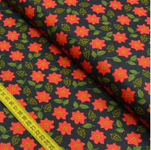 Tecido Estampado para Patchwork - Natal: Mini Ponsethias Cor 02 (0,50x1,40)