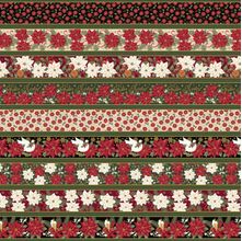 Tecido Estampado para Patchwork - Natal: Barras Ponsethias Cor 01 (0,50x1,40)