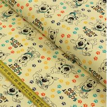 Tecido Tricoline Scooby Doo Baby : Patinhas Fundo Amarelo Claro (0,50x1,40)
