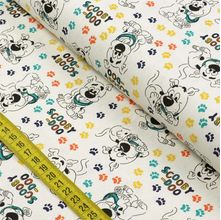 Tecido Tricoline Scooby Doo Baby : Patinhas Fundo Off White (0,50x1,40)