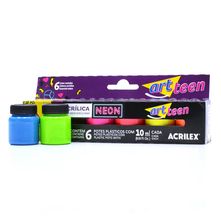 Tinta Acrílica Neon Art Teen - 6 Cores