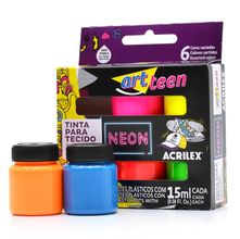 Tintas para Tecido Art Teen - 6 Cores Neon